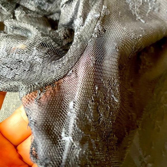 Black lace overlay drop waist dress vintage Madonna 80s witch a goth Gunne Sax!! - Picture 11 of 11